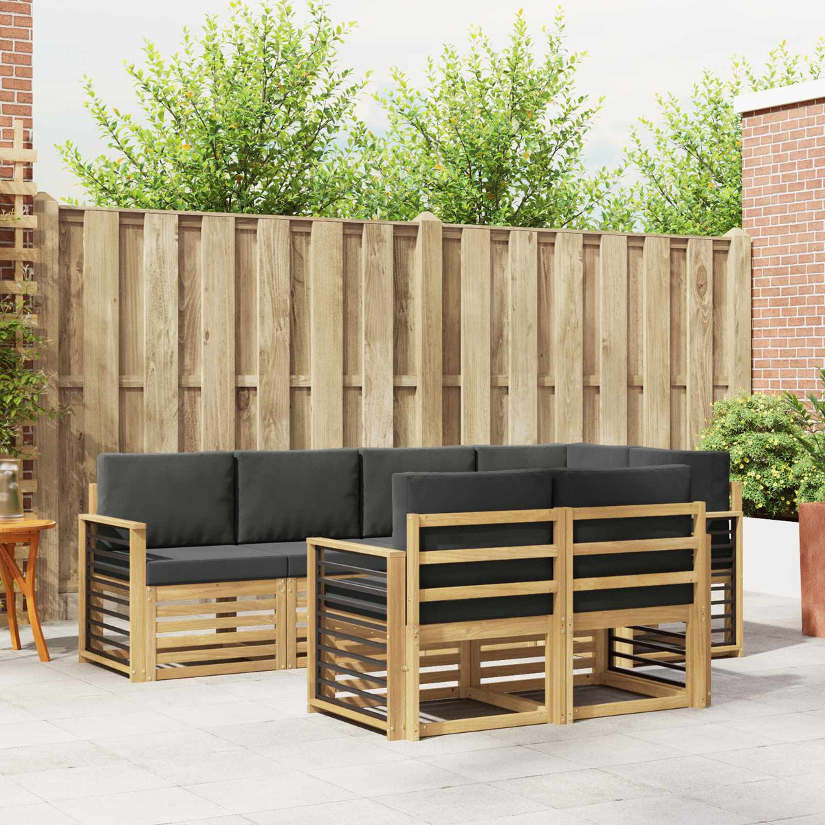 Set vanjskih sofa 7 pcs Bijela i antracit 247 x 128,5 x 73 cm