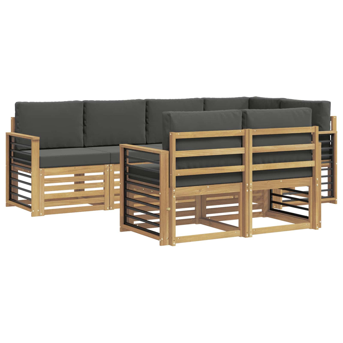 Set vanjskih sofa 7 pcs Bijela i antracit 247 x 128,5 x 73 cm