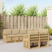 Set vanjskih sofa 8 pcs Bijela i bež 306 x 128,5 x 73 cm