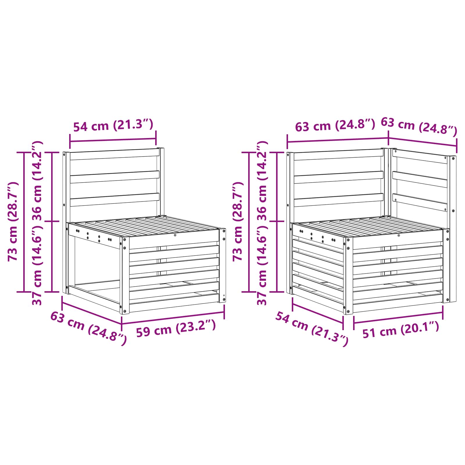 Set vanjskih sofa 8 pcs Bijela 306 x 128,5 x 73 cm