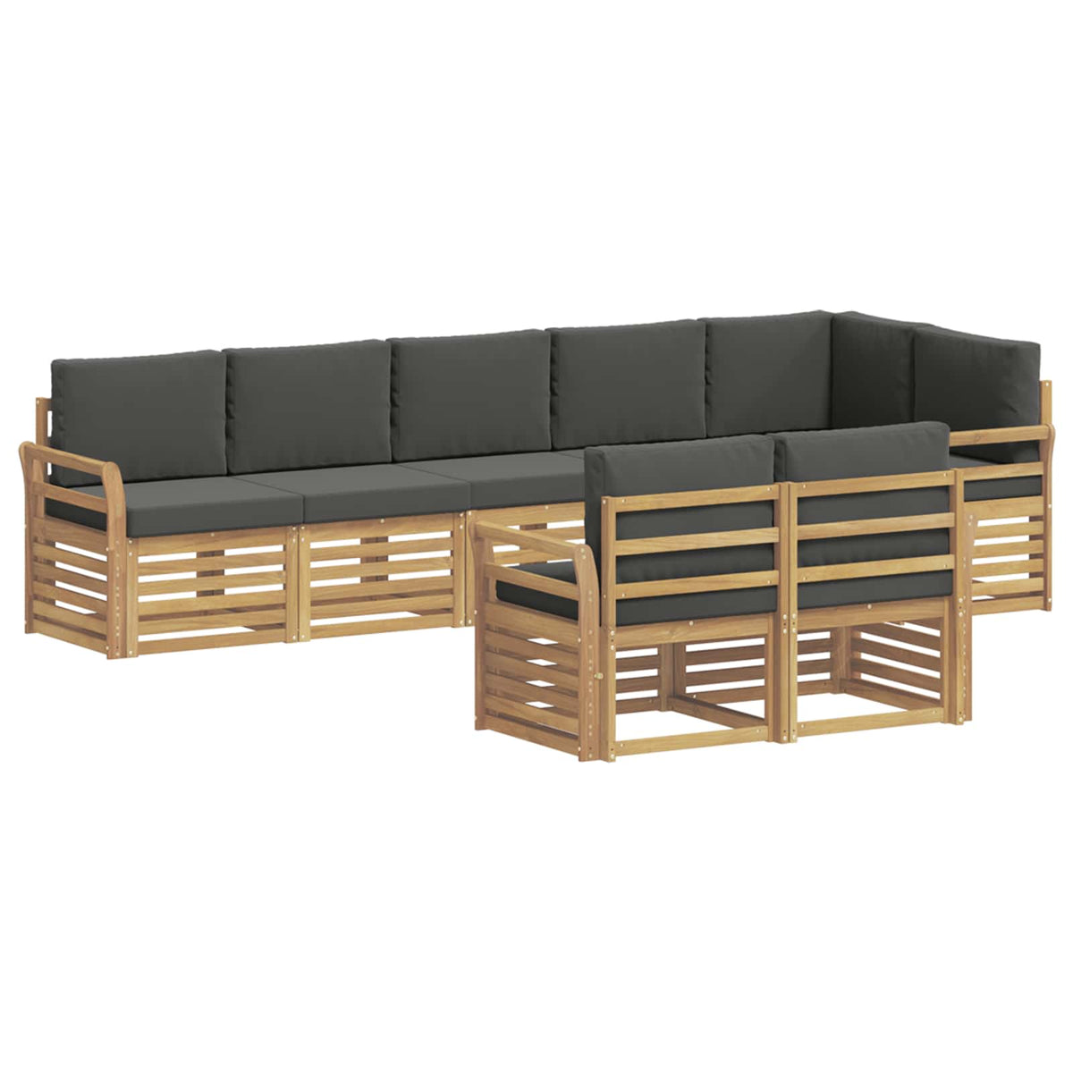 Set vanjskih sofa 8 pcs Bijela i antracit 308 x 130,5 x 73 cm