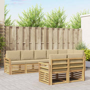 Set vanjskih sofa 8 pcs Bijela i bež 308 x 130,5 x 73 cm