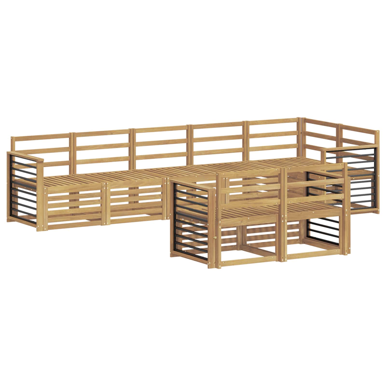 Set vanjskih sofa 8 pcs Bijela 306 x 128,5 x 73 cm