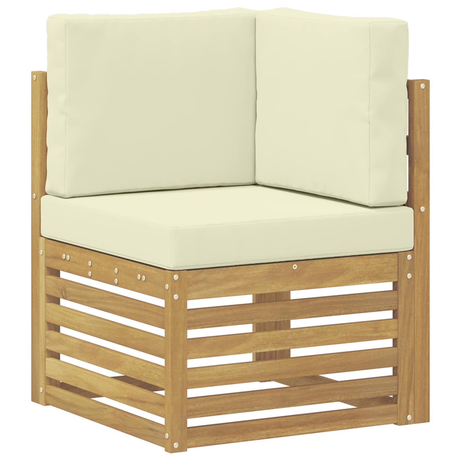 Setovi sofa s jastukom 8 pcs Bijela i krem Čvrsto drvo akacije