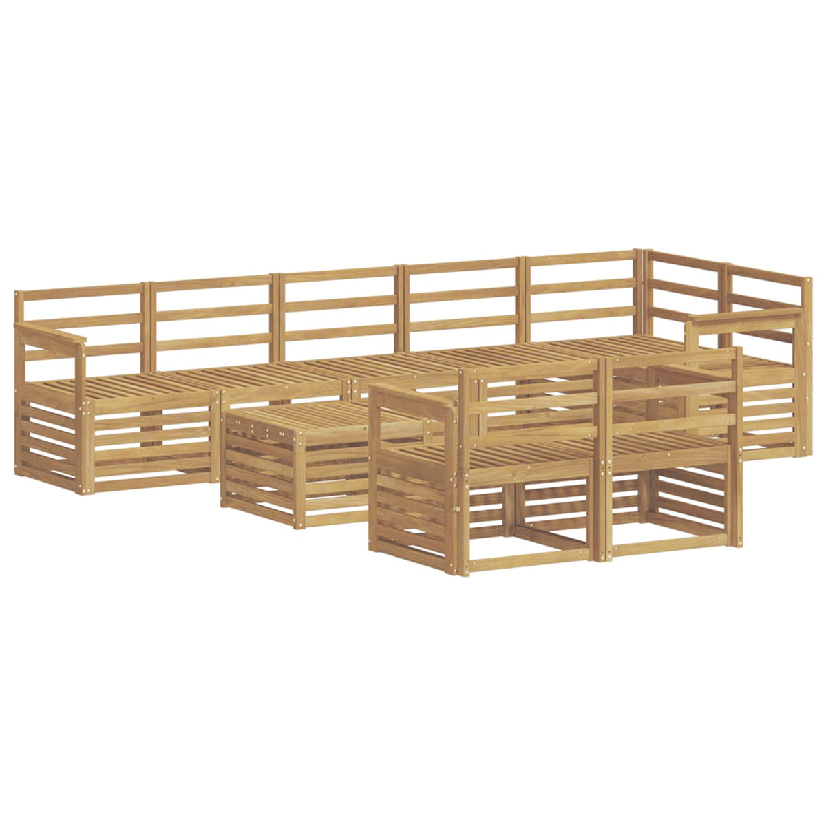 Set vanjskih sofa 9 pcs Bijela 59 x 59 x 37 cm