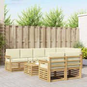 Set vanjskih sofa 8 pcs Bijela i krem 59 x 59 x 37 cm Poliester