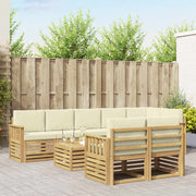 Set vanjskih sofa 8 pcs Bijela i krem 59 x 59 x 37 cm Poliester