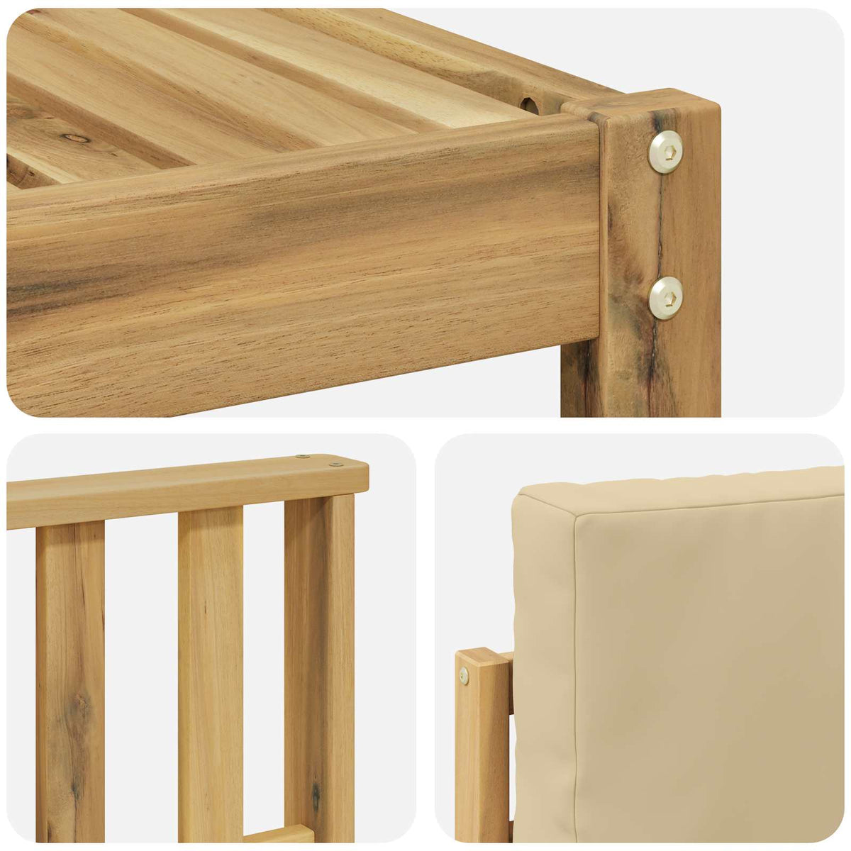 Set vanjskih sofa 8 pcs Bijela i bež 59 x 59 x 37 cm Poliester