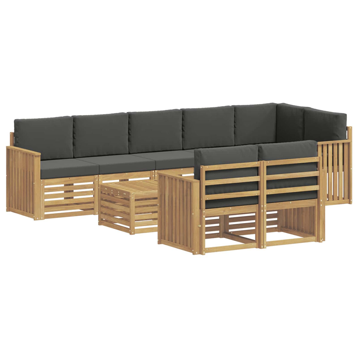 Set vanjskih sofa 9 pcs Bijela i antracit 59 x 59 x 37 cm