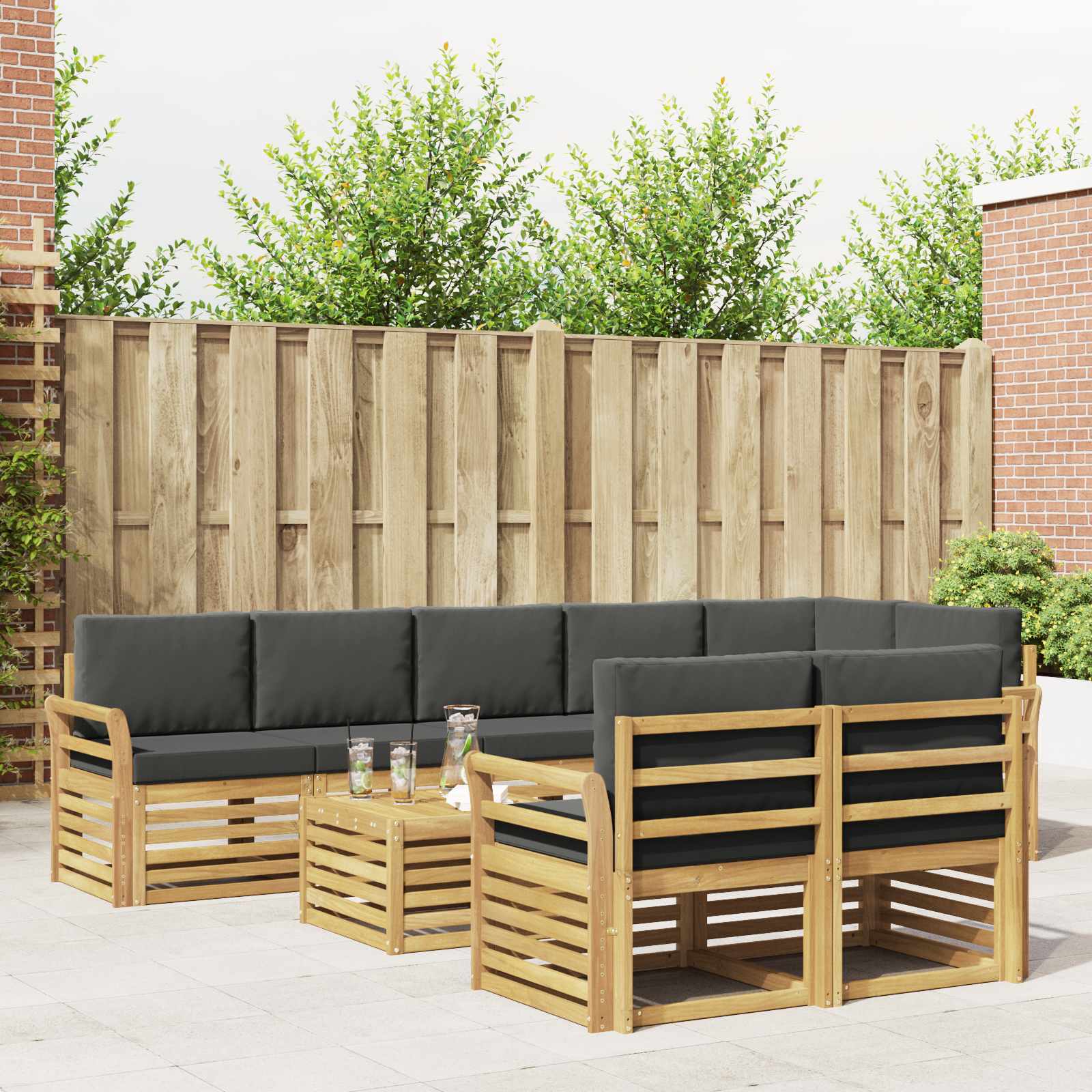 Set vanjskih sofa 9 pcs Bijela i antracit 59 x 59 x 37 cm