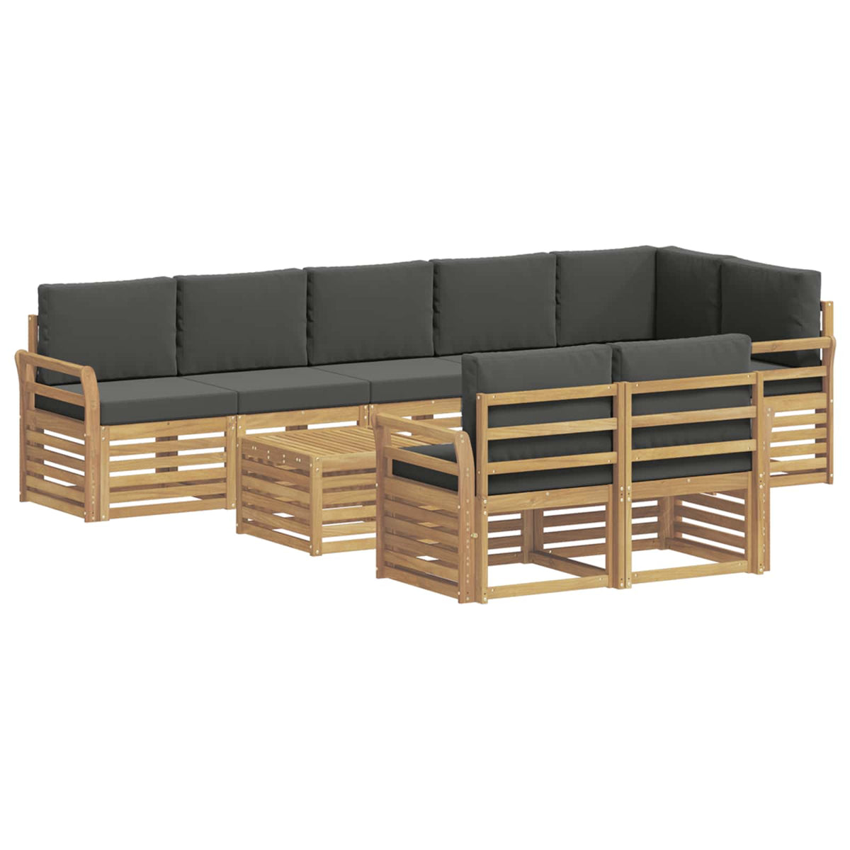 Set vanjskih sofa 9 pcs Bijela i antracit 59 x 59 x 37 cm