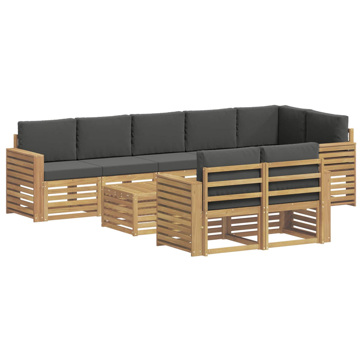 Set vanjskih sofa 9 pcs Bijela i antracit 59 x 59 x 37 cm