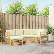 Set vanjskih sofa 6 pcs Bijela i krem Poliester