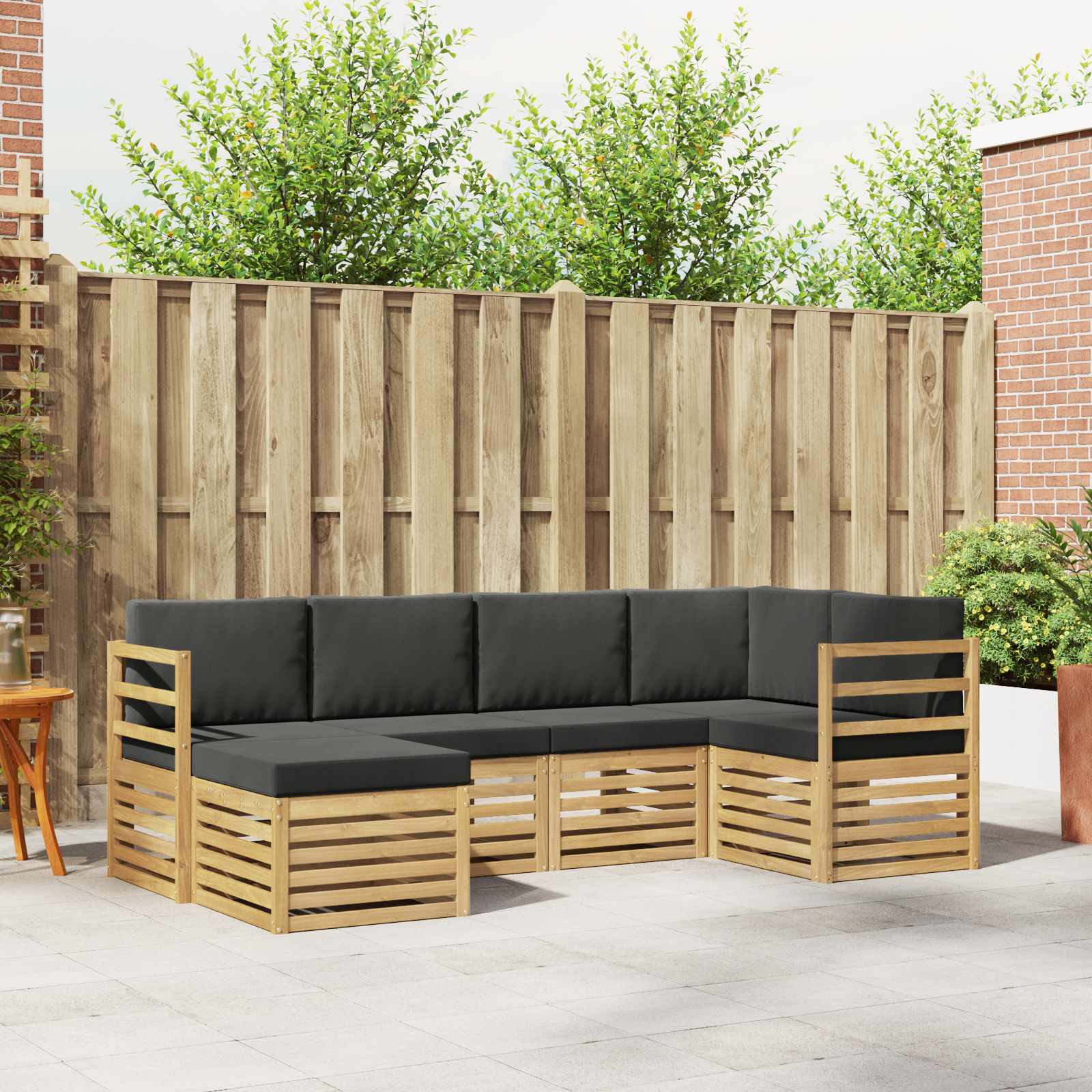 Set vanjskih sofa 6 pcs Bijela i antracit Poliester