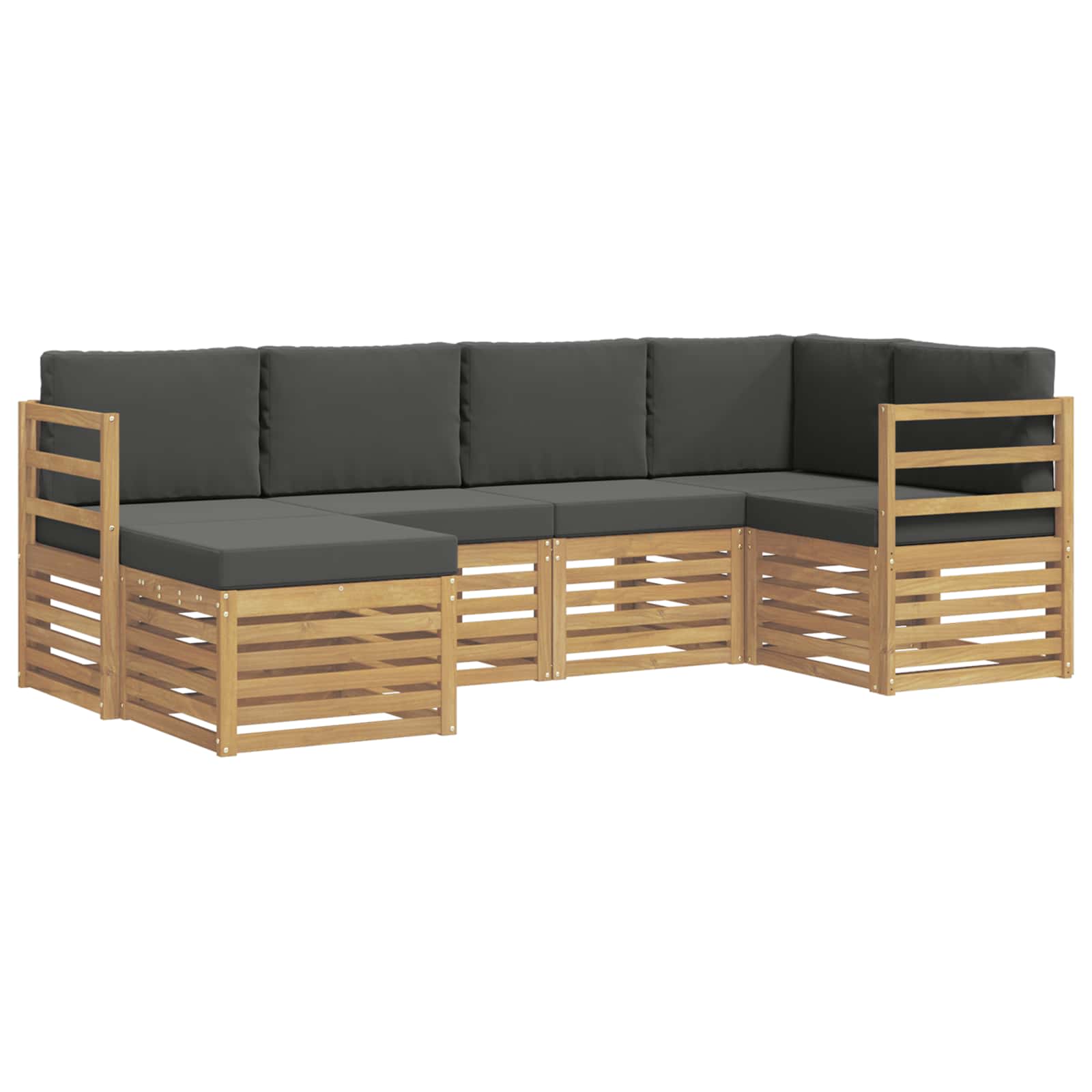 Set vanjskih sofa 6 pcs Bijela i antracit Poliester