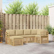 Set vanjskih sofa 6 pcs Bijela i bež Poliester