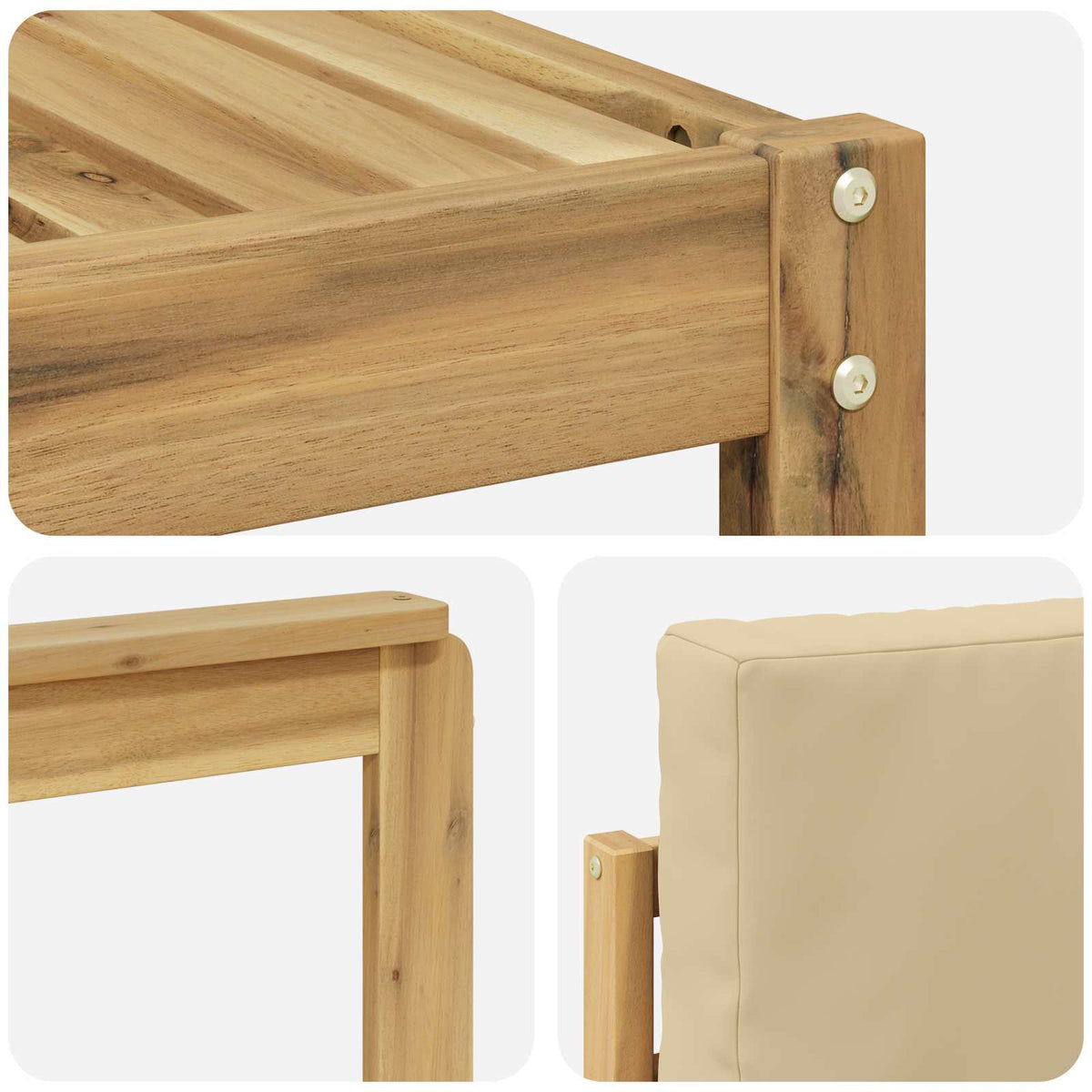 Set vanjskih sofa 6 pcs Bijela i bež 247 x 128,5 x 73 cm