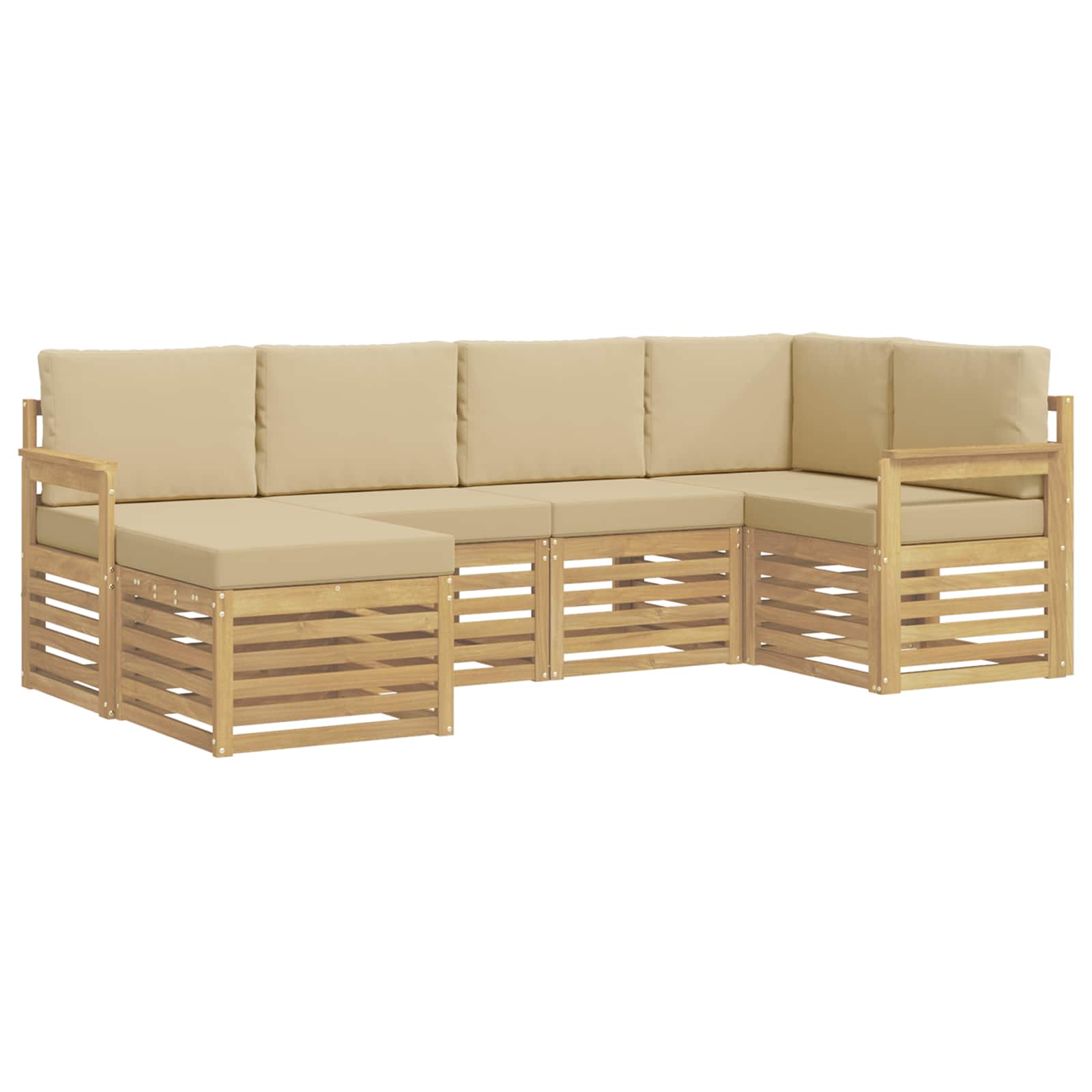 Set vanjskih sofa 6 pcs Bijela i bež 247 x 128,5 x 73 cm