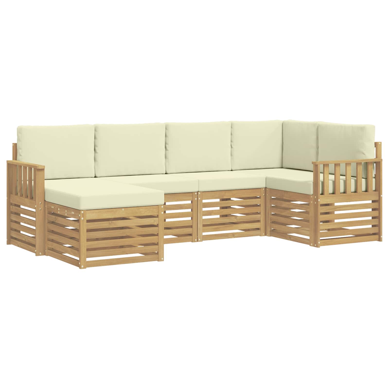 Set vanjskih sofa 6 pcs Bijela i krem Poliester