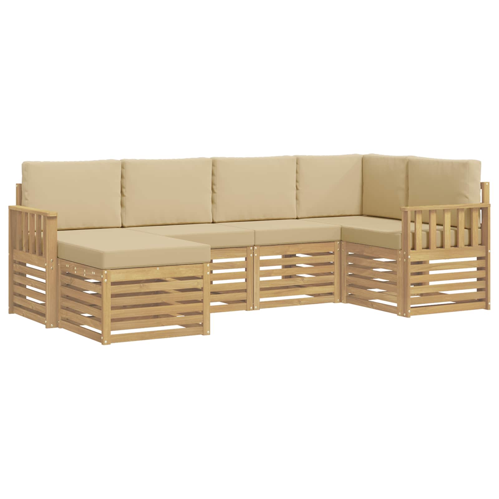 Set vanjskih sofa 6 pcs Bijela i bež 247 x 128,5 x 73 cm