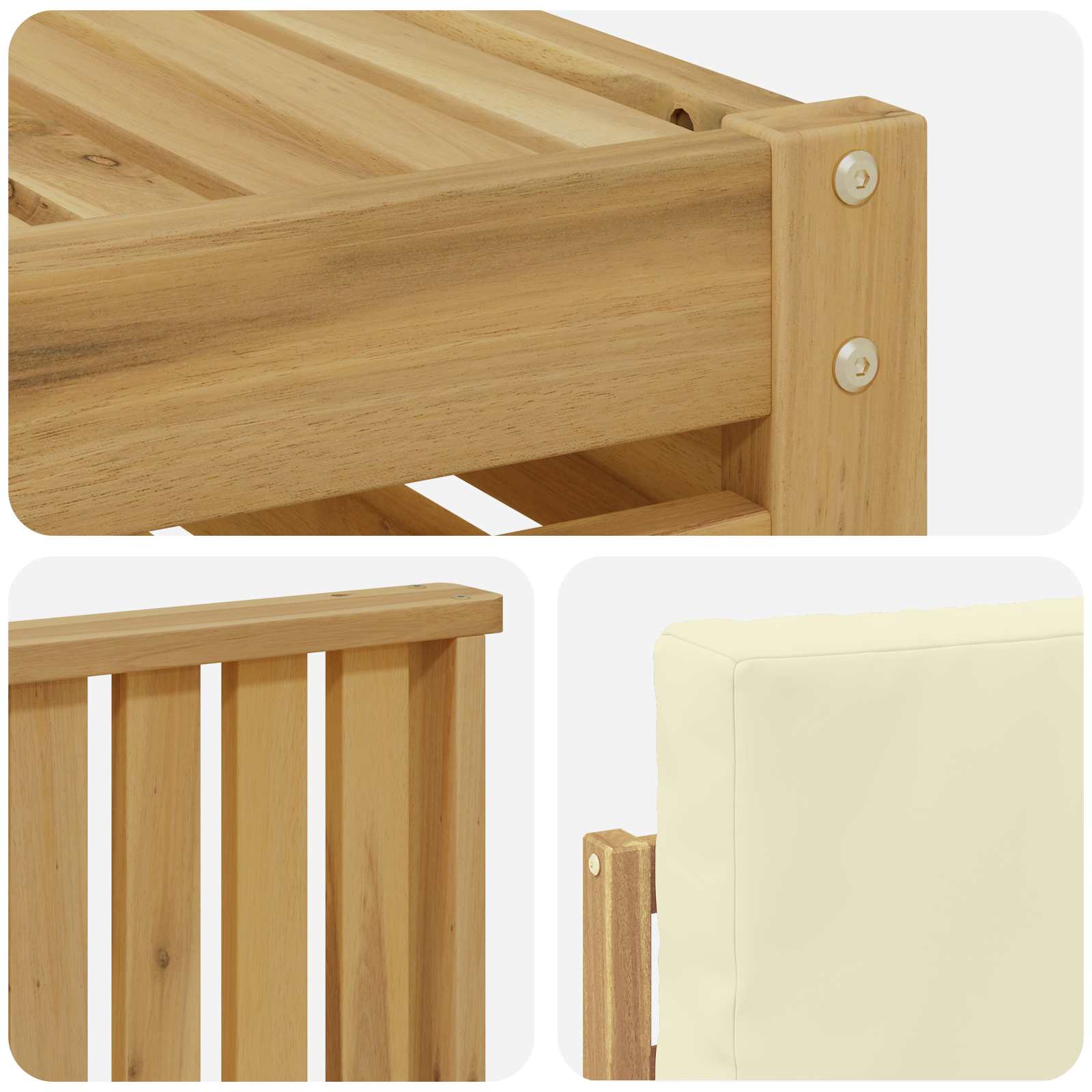 Set vanjskih sofa 6 pcs Bijela i krem Poliester