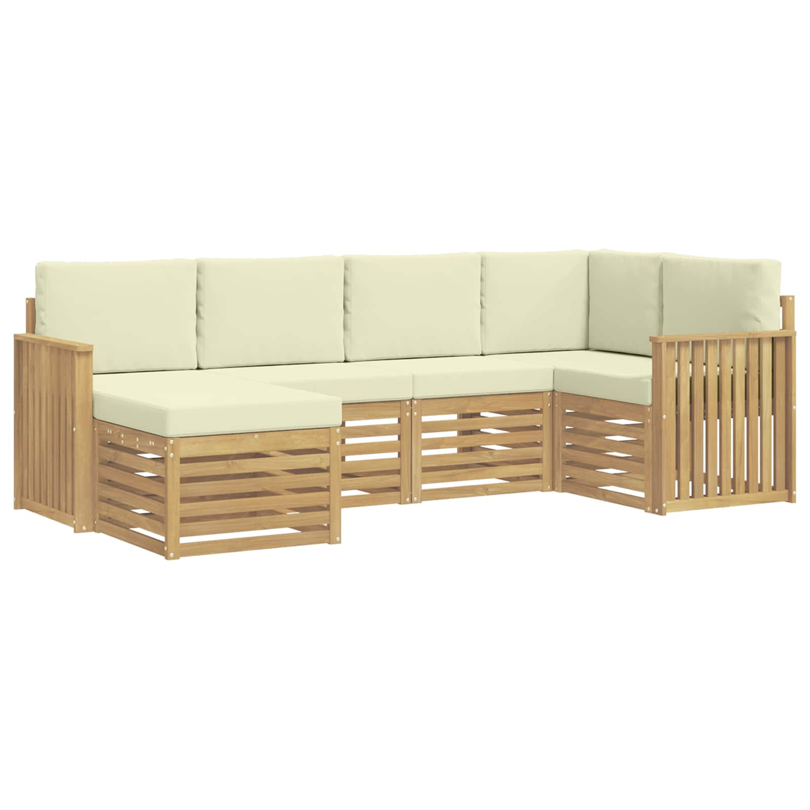 Set vanjskih sofa 6 pcs Bijela i krem Poliester