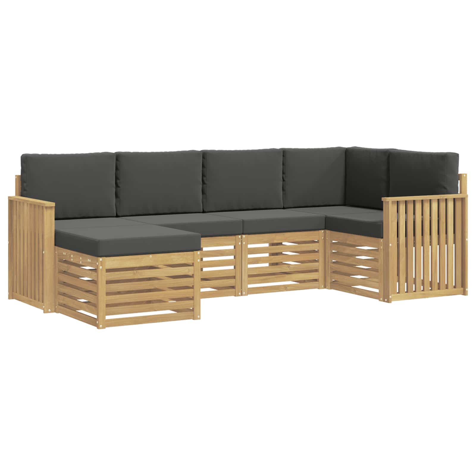 Set vanjskih sofa 6 pcs Bijela i antracit Poliester