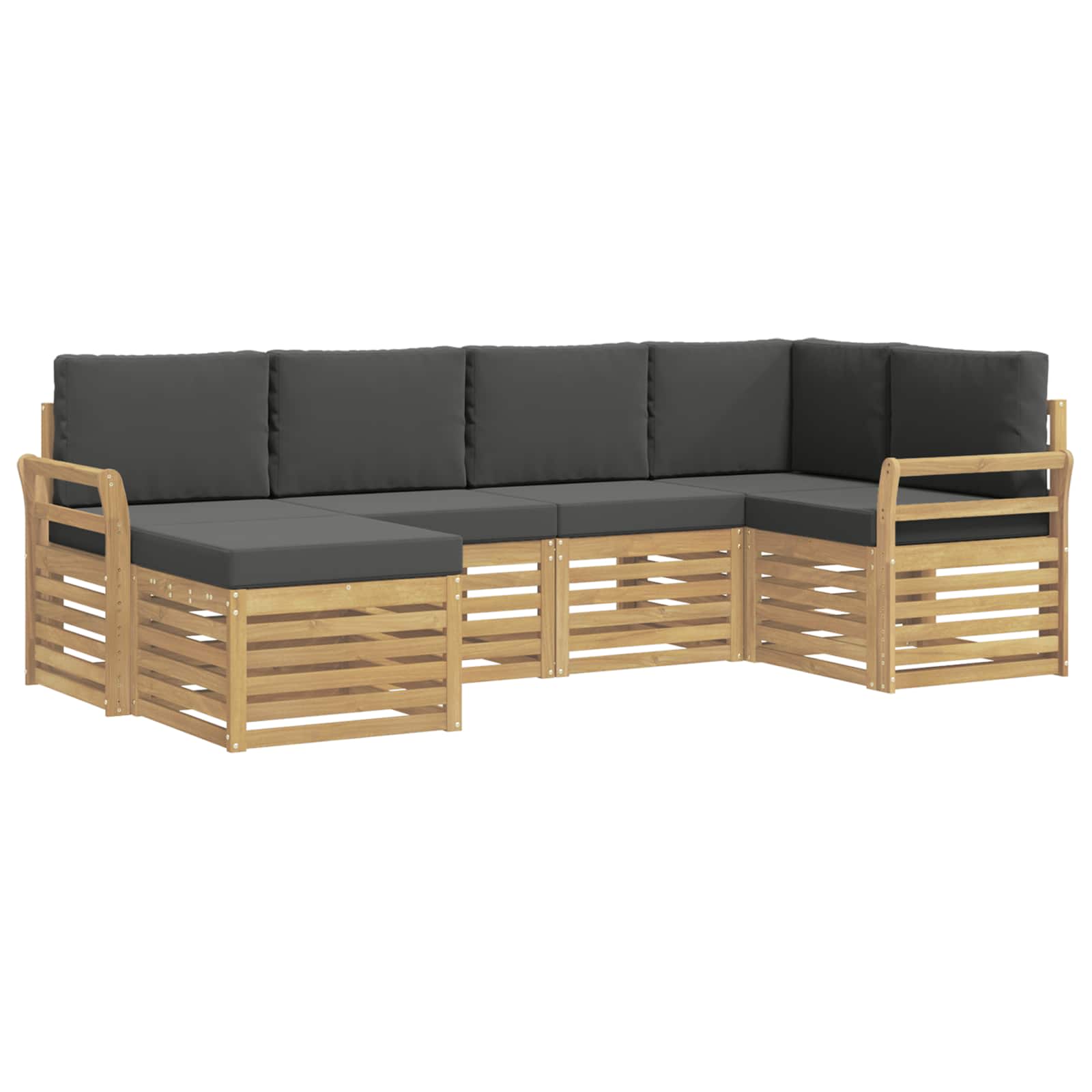 Set vanjskih sofa 6 pcs Bijela i antracit Poliester