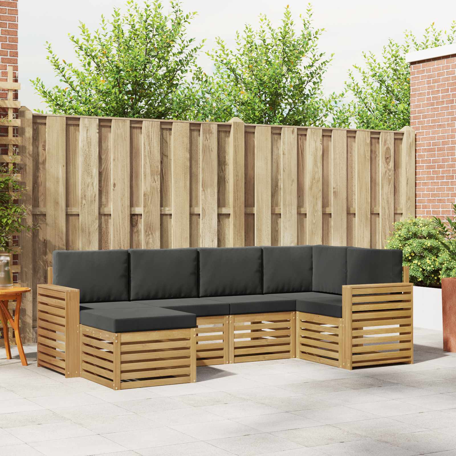 Set vanjskih sofa 6 pcs Bijela i antracit Poliester