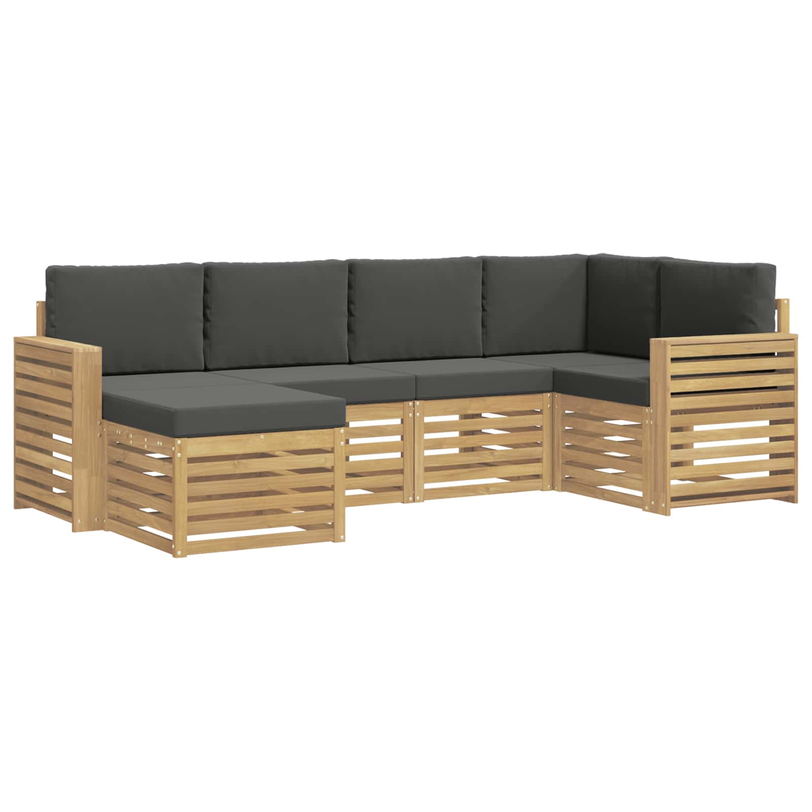 Set vanjskih sofa 6 pcs Bijela i antracit Poliester