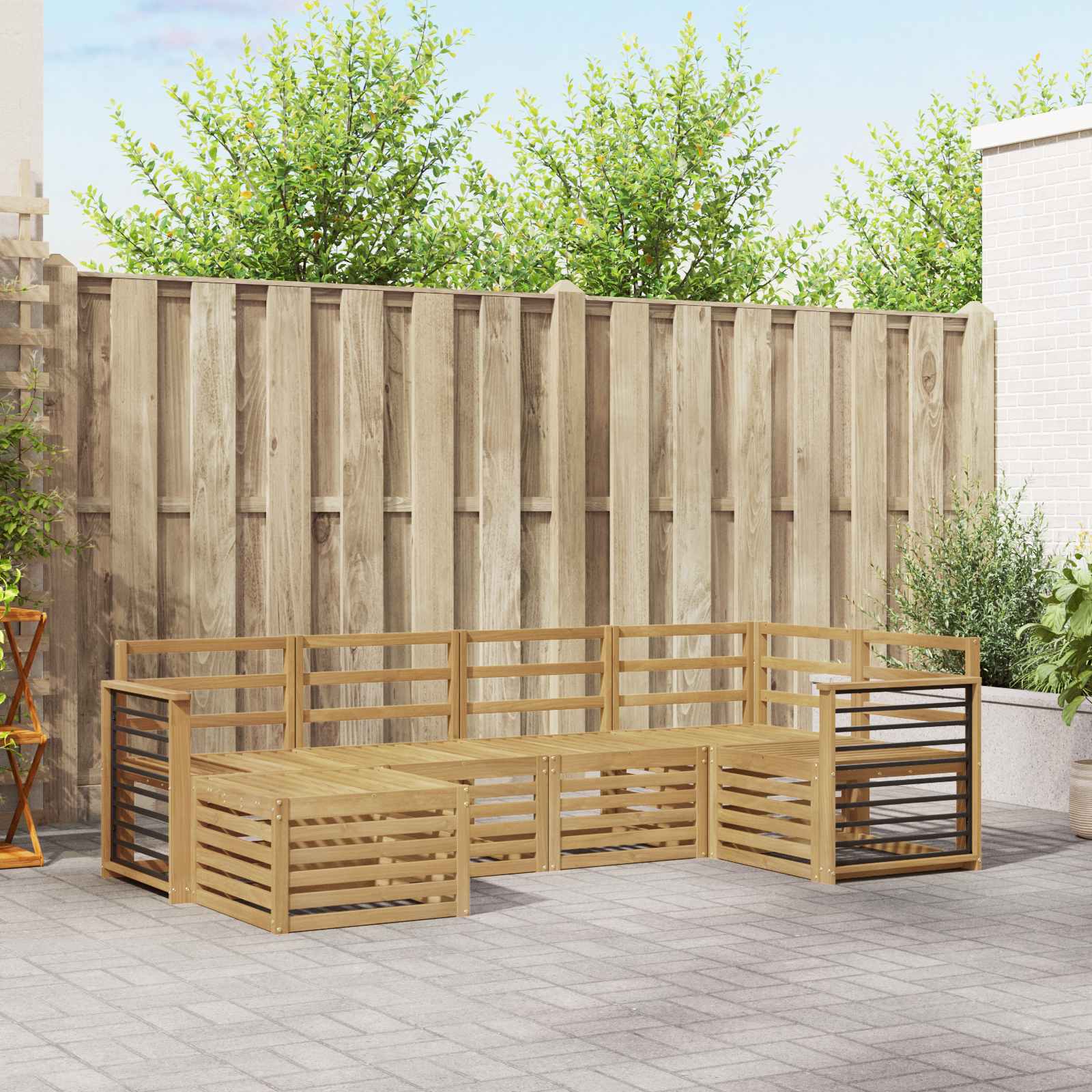 Set vanjskih sofa 6 pcs Bijela Poliester