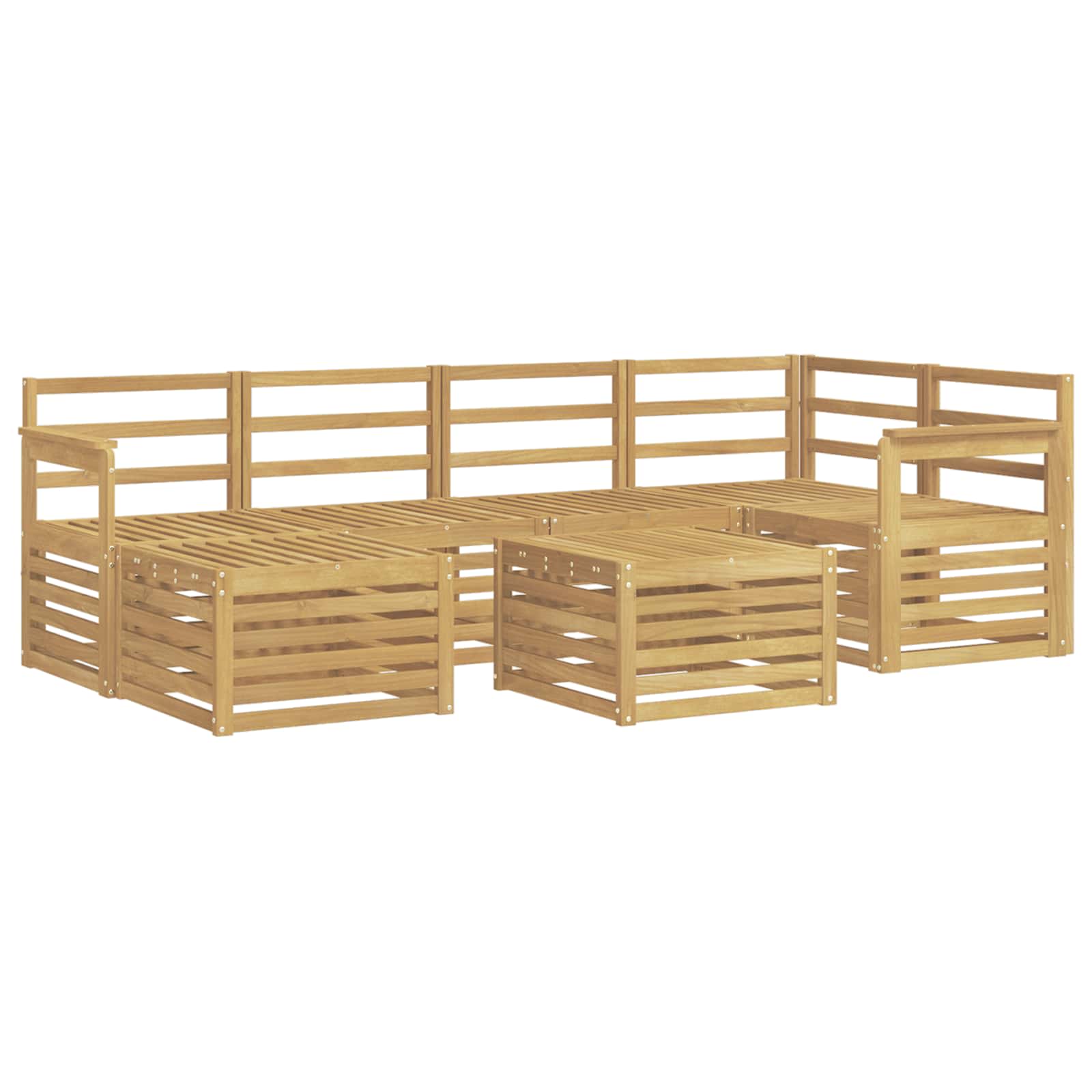 Set vanjskih sofa 7 pcs Bijela Poliester