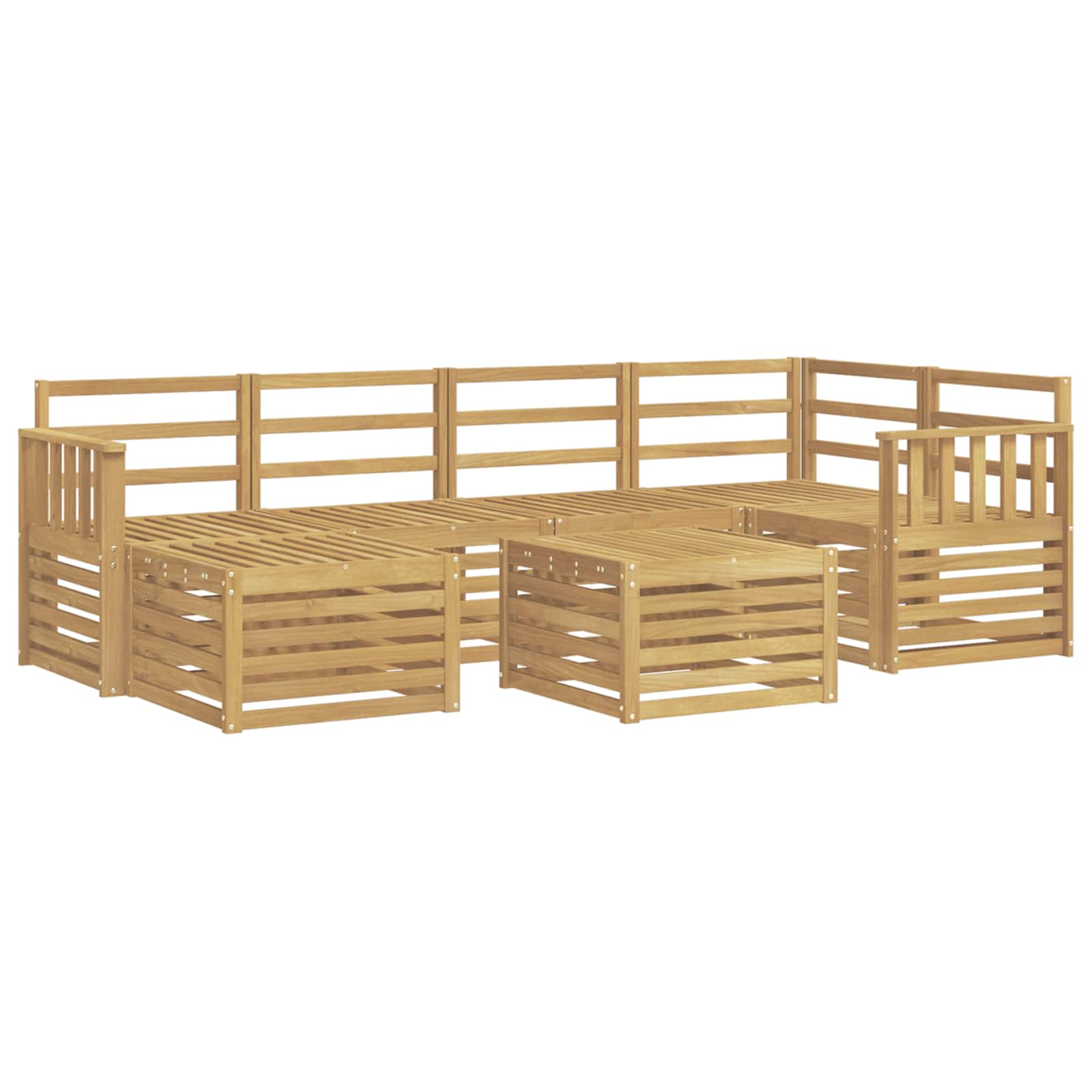 Set vanjskih sofa 7 pcs Bijela Poliester