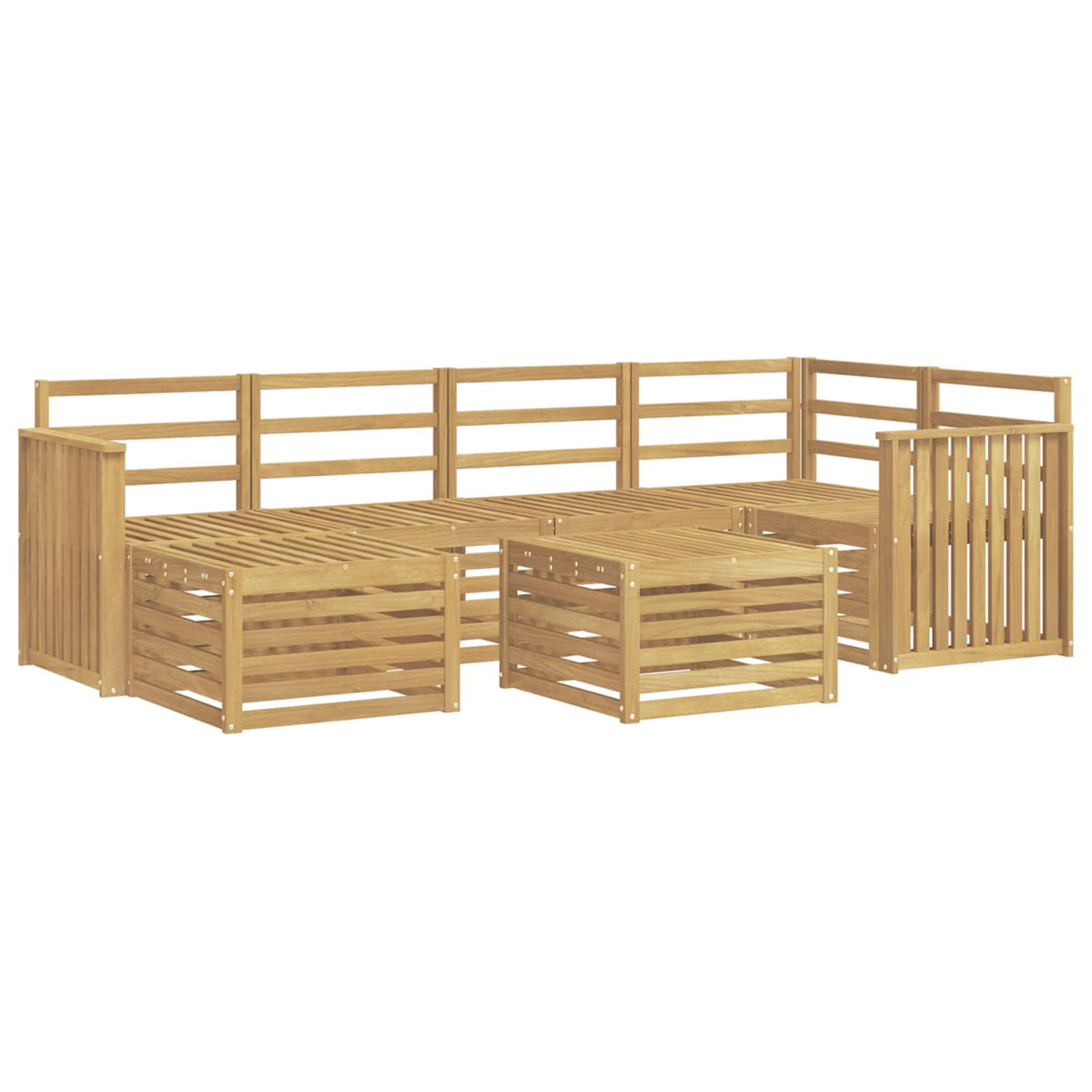 Set vanjskih sofa 7 kom. Bijela Poliester