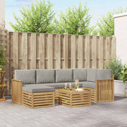 Set vanjskih sofa 7 kom. Bijela i svjetlosiva Poliester