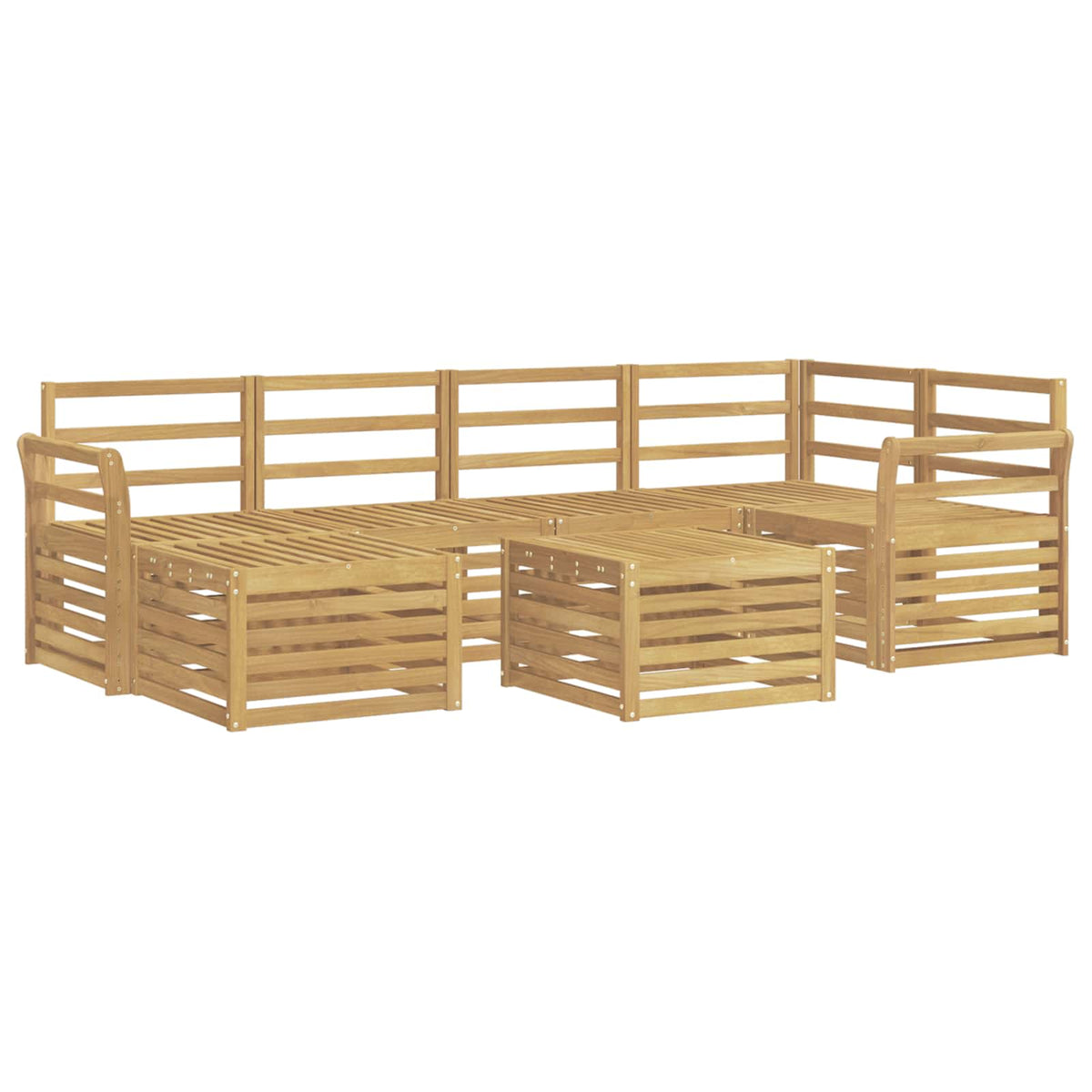 Set vanjskih sofa 7 kom. Bijela Poliester