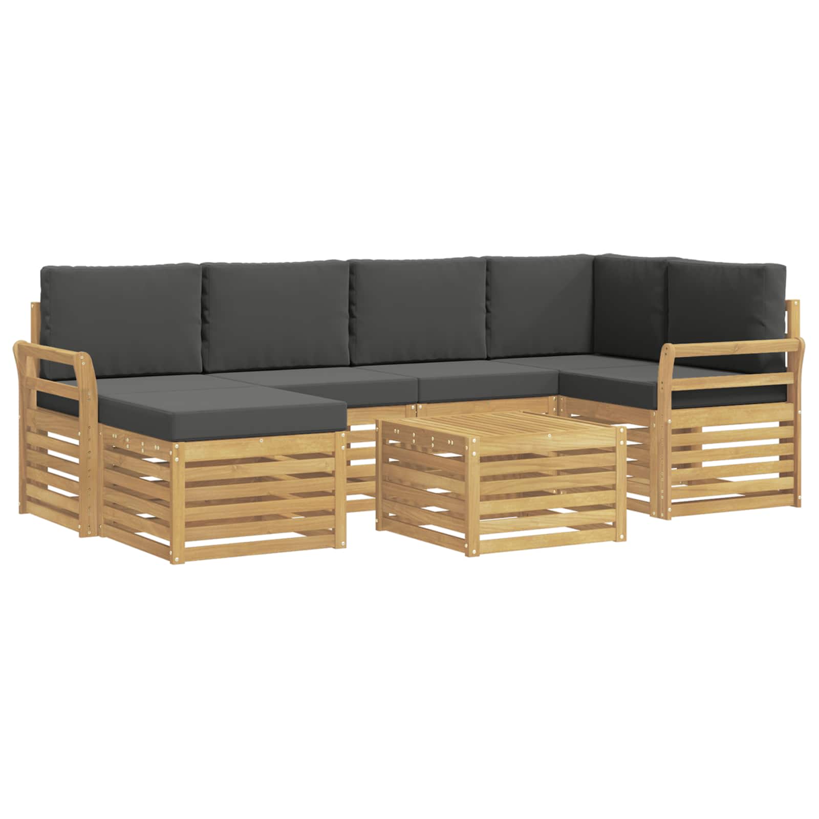 Set vanjskih sofa 7 pcs Bijela i antracit Poliester