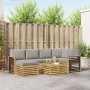 Set vanjskih sofa 7 kom. Bijela i svjetlosiva Poliester