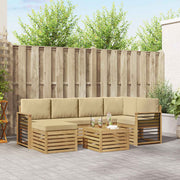 Set vanjskih sofa 7 pcs Bijela i bež Poliester