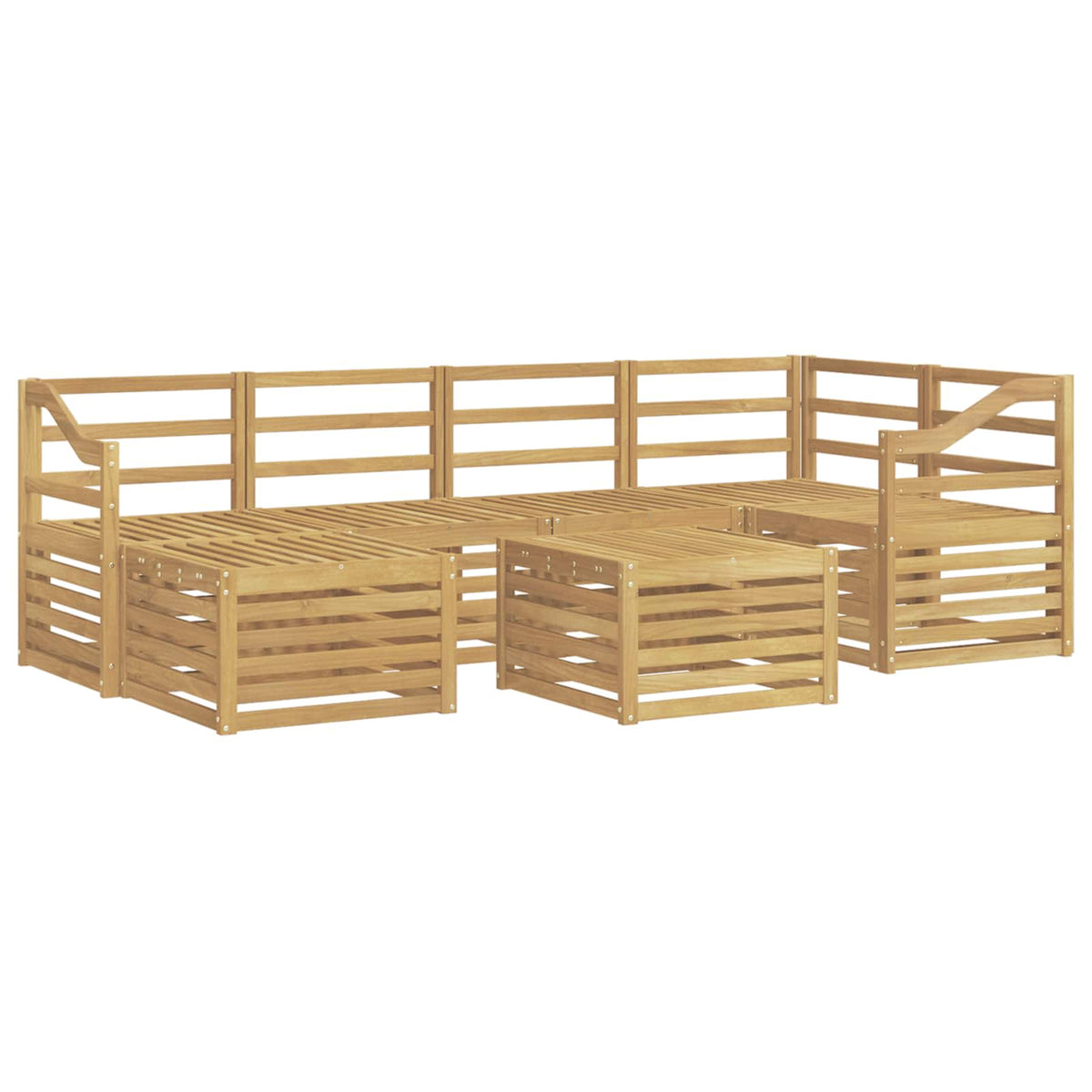 Set vanjskih sofa 7 kom. Bijela Poliester