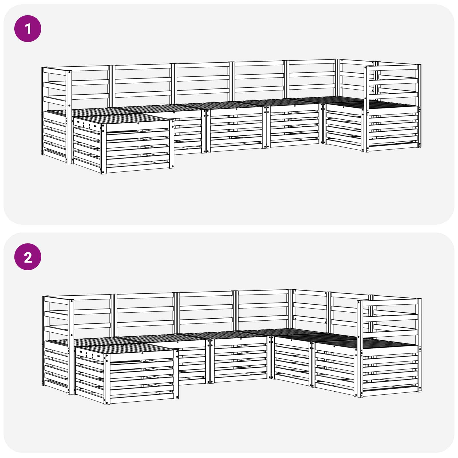 Set vanjskih sofa 7 pcs Bijela