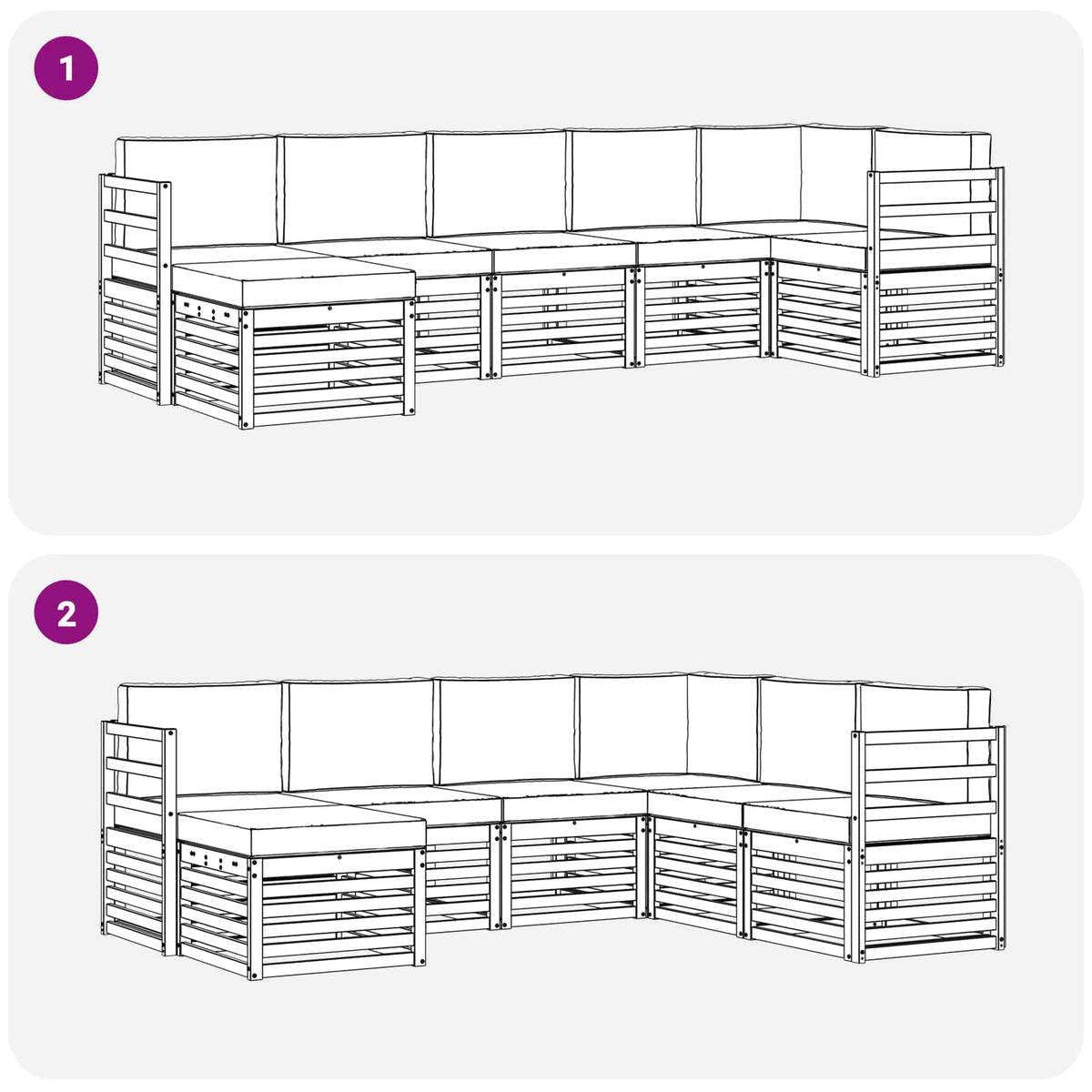 Set vanjskih sofa 7 pcs Bijela i antracit