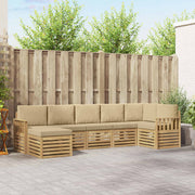 Set vanjskih sofa 6 pcs Bijela i Bež 306 x 128,5 x 73 cm