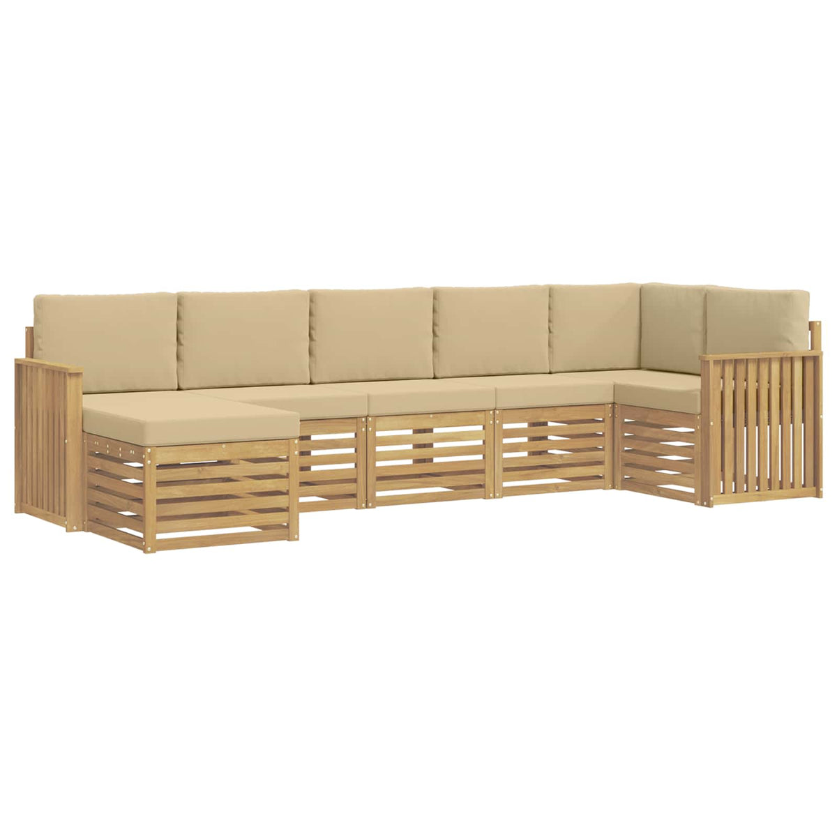 Set vanjskih sofa 7 pcs Bijela i bež