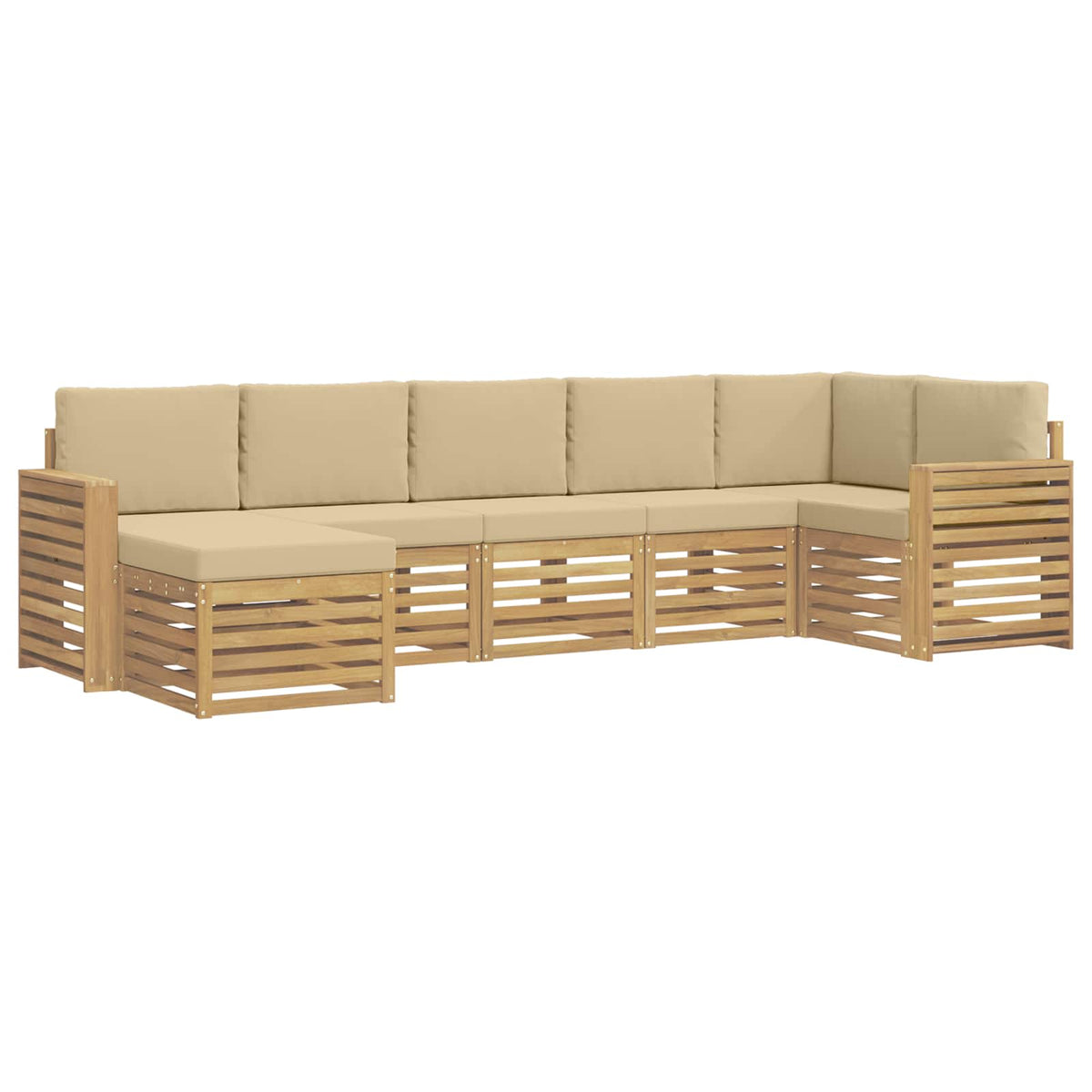 Set vanjskih sofa 7 pcs Bijela i bež