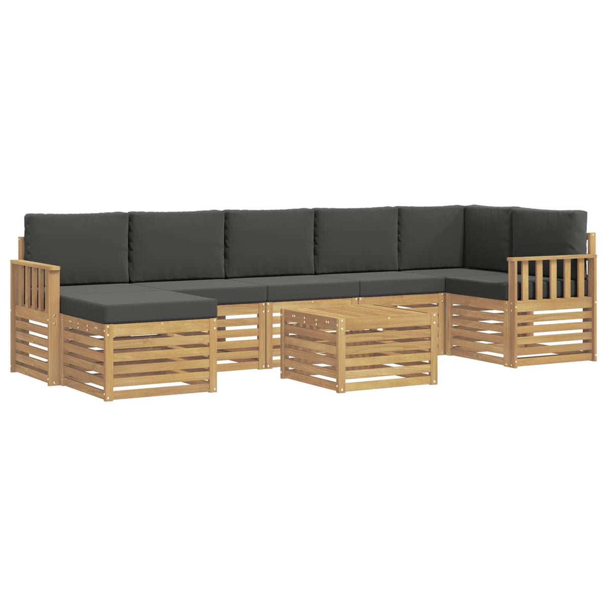 Set vanjskih sofa 8 kom. Bijela i antracit Poliester