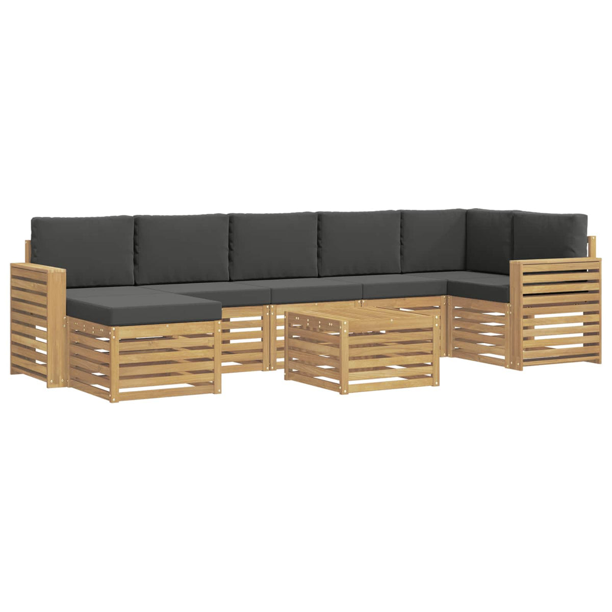 Set vanjskih sofa 8 kom. Bijela i antracit Poliester