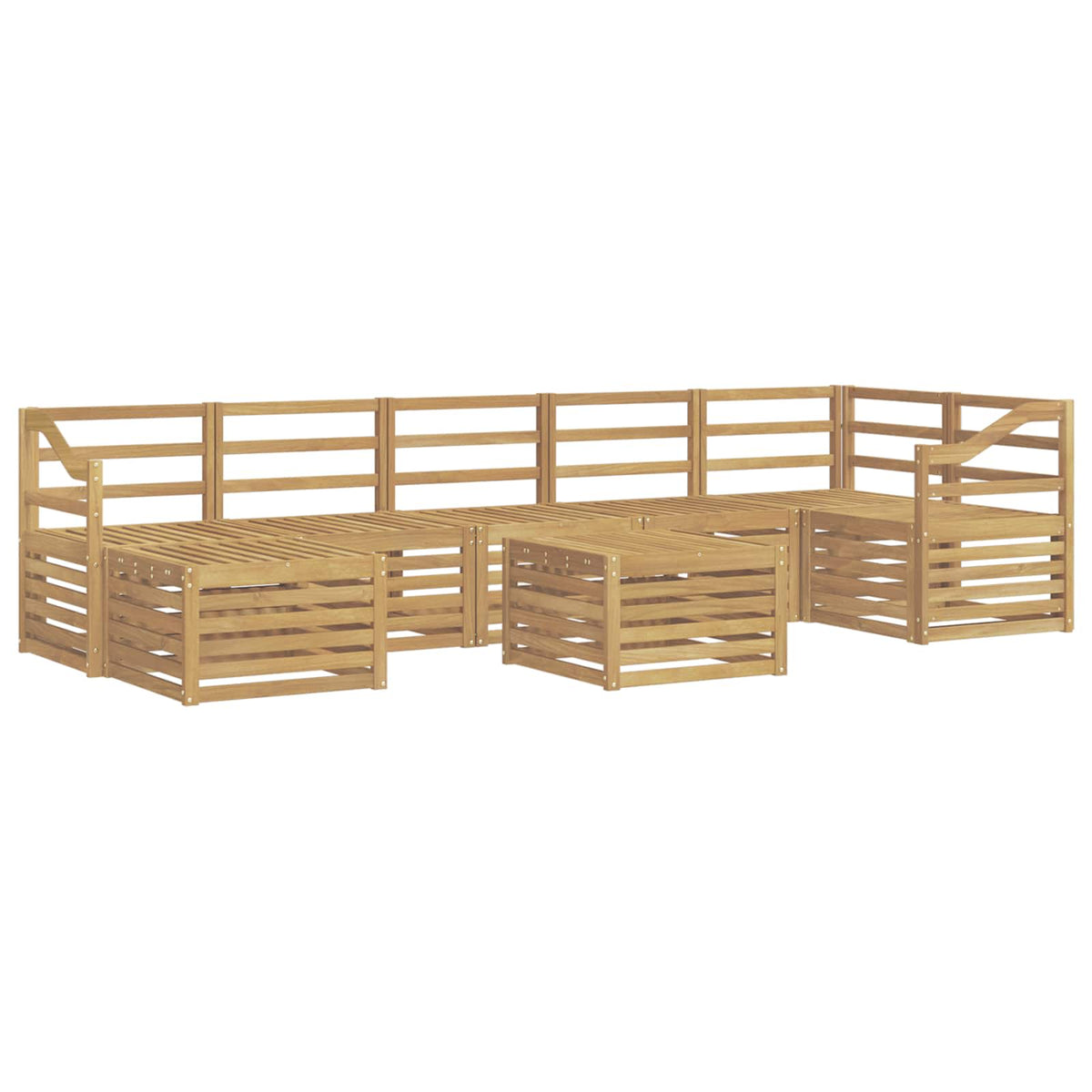 Set vanjskih sofa 8 kom. Bijela Čvrsto drvo akacije
