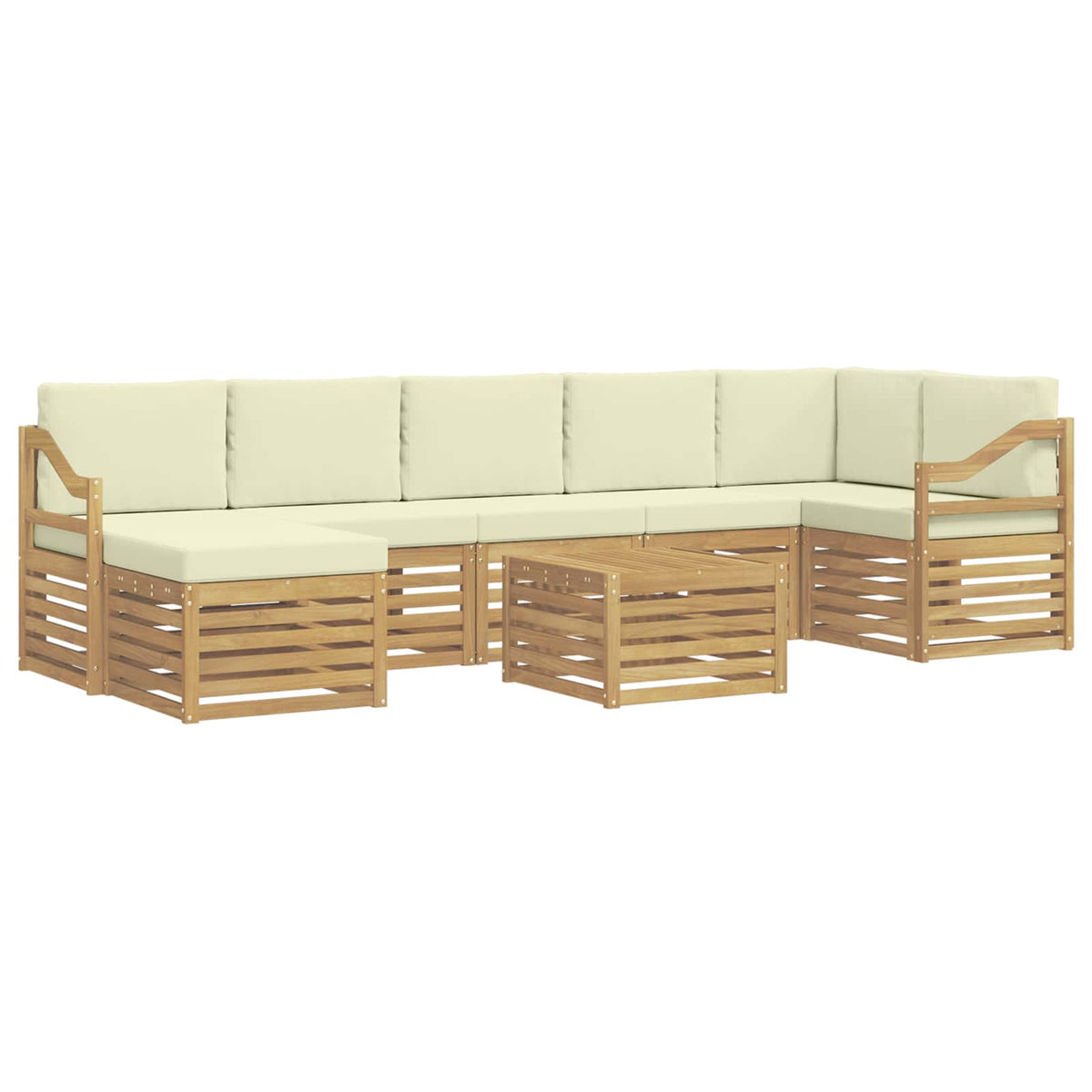 Set vanjskih sofa 8 kom. Bijela i krem Poliester