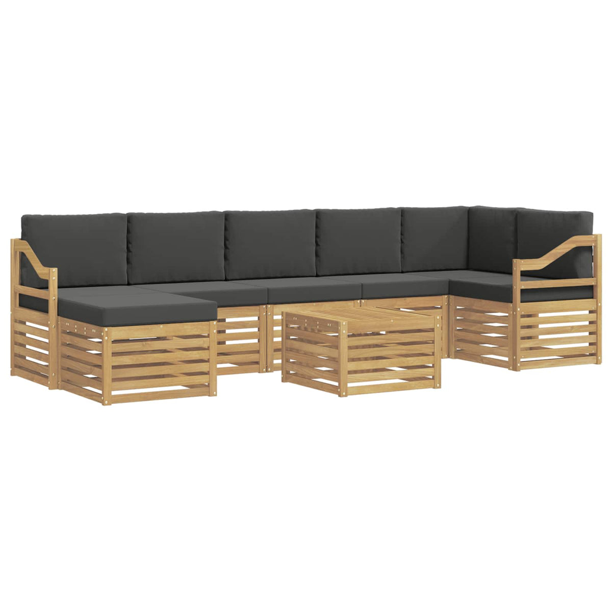 Set vanjskih sofa 8 kom. Bijela i antracit Poliester
